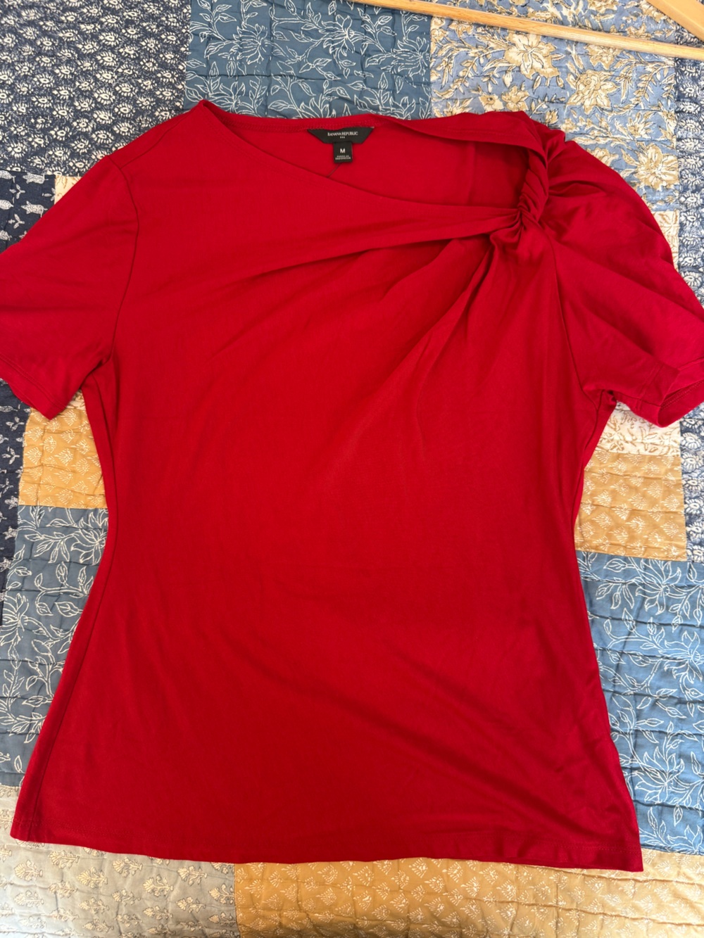 Banana Republic Red Midi Knot-Front Skirt